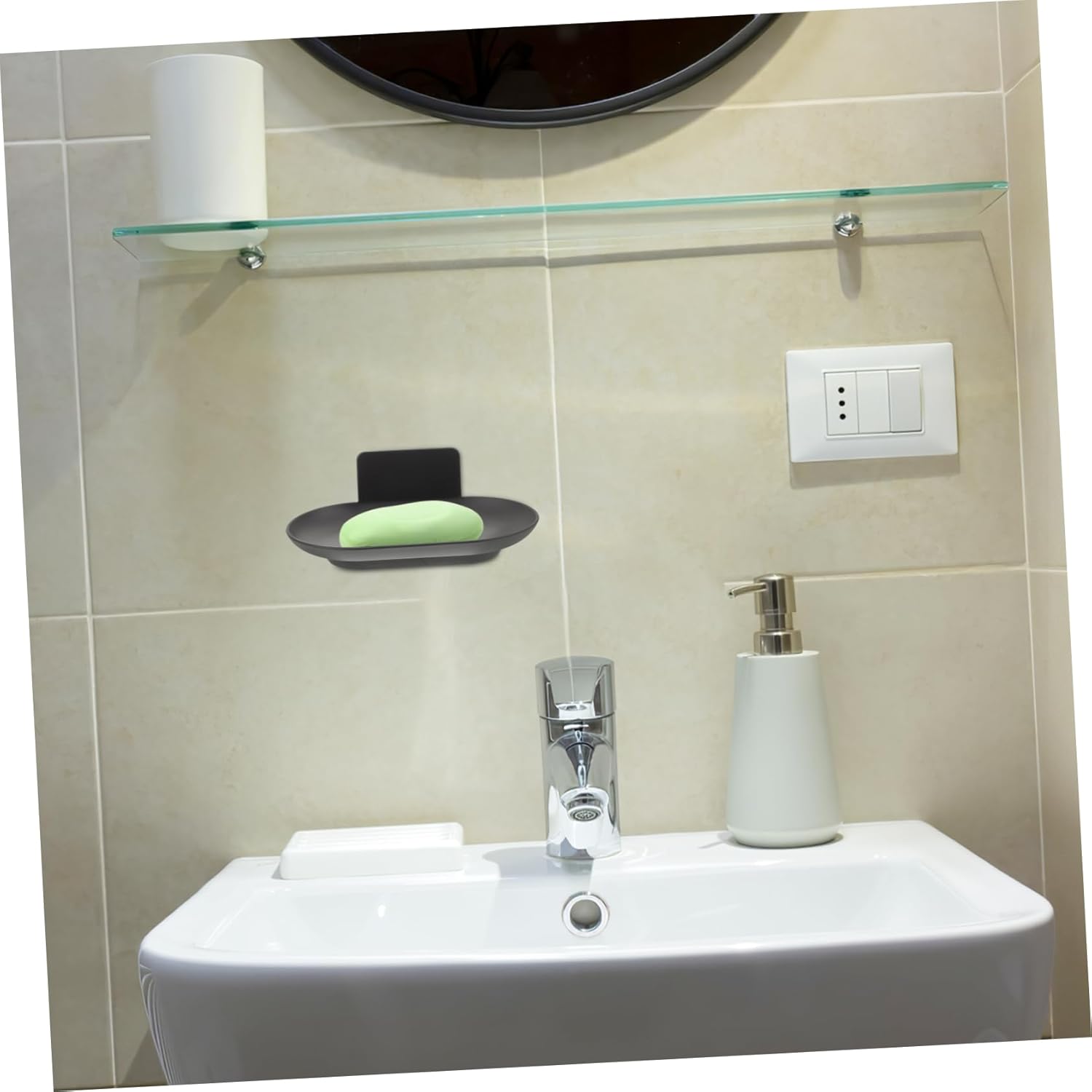 Modern Wall-Mounted Soap Dish Aluminum Self Draining for Home Hotel