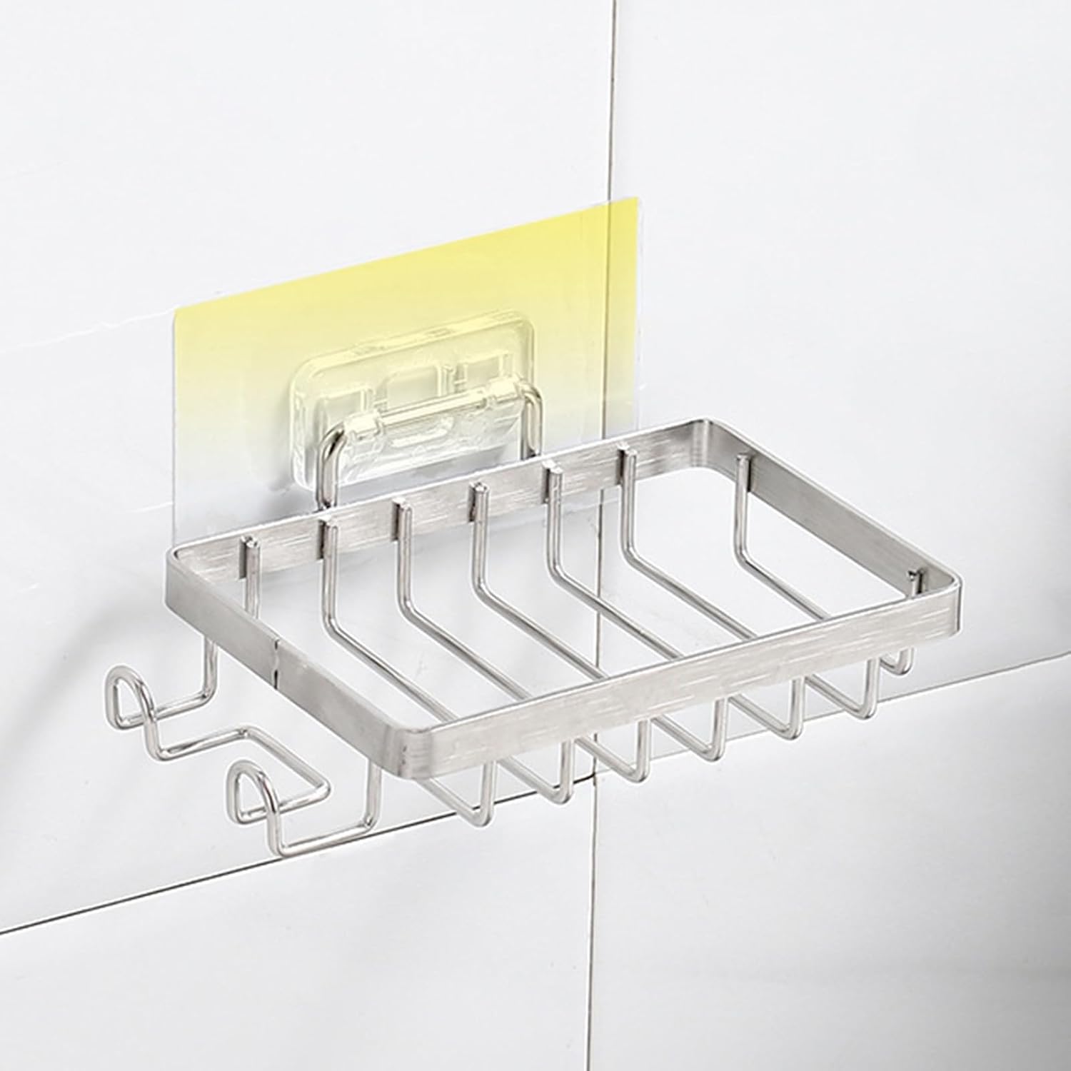 Grebest Stainless Steel Soap Dish with Hooks