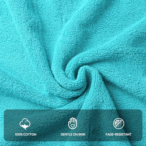 MoNiBloom 8-Piece Cotton Bath Towel Set - Turquoise