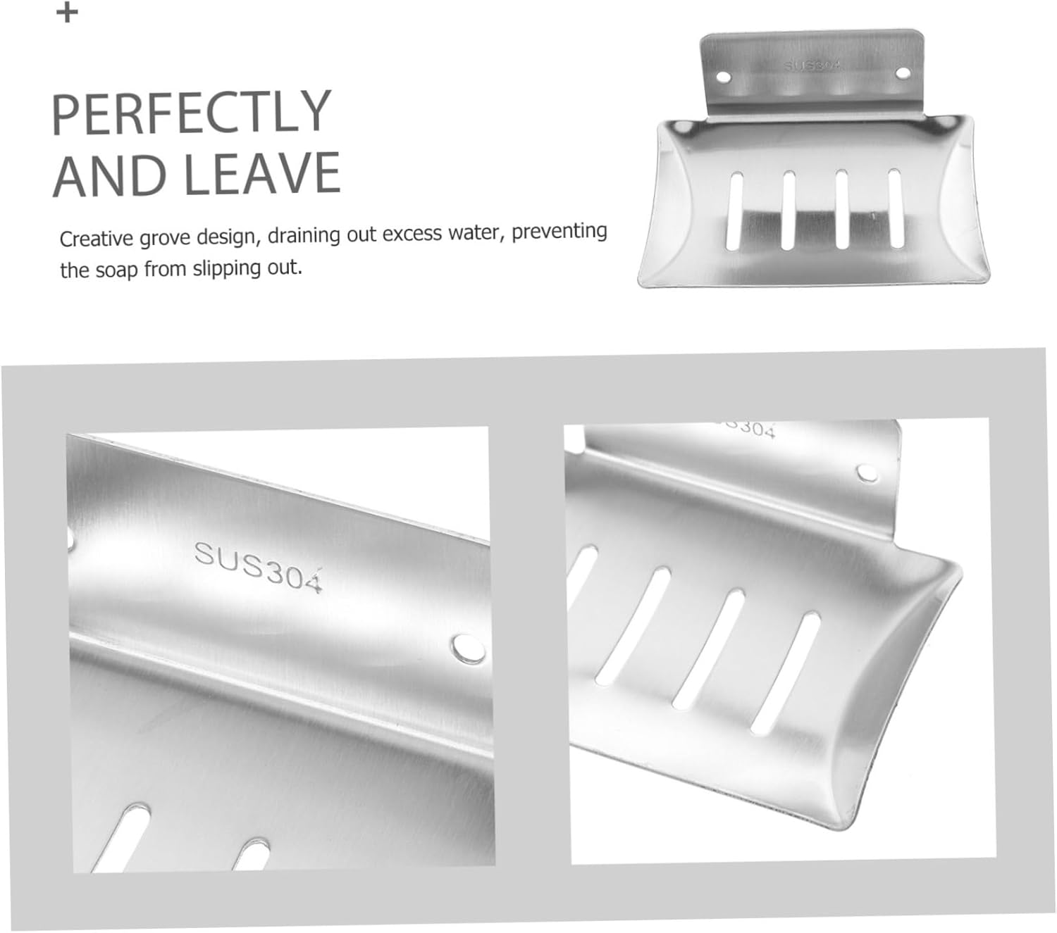 WESIEVYA Wall Mount Soap Dish with Drain and Suction Cup