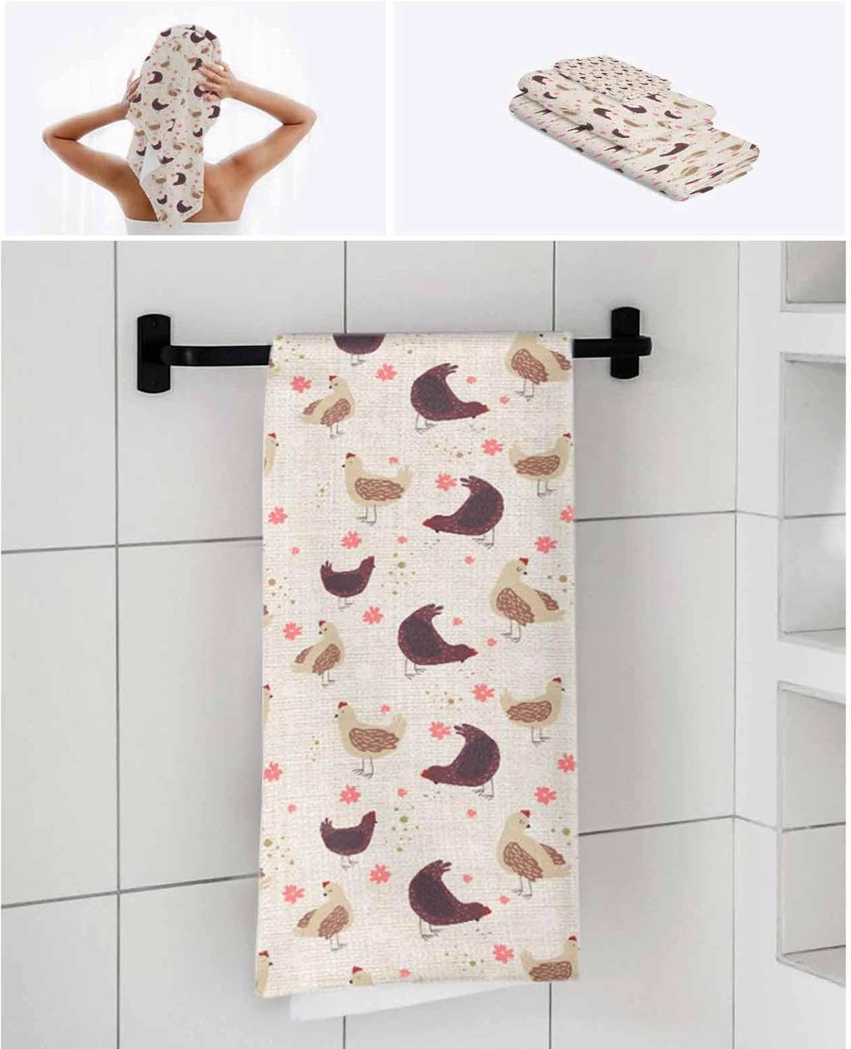 Chees D Zone Farm Chicken Bath Towel Set