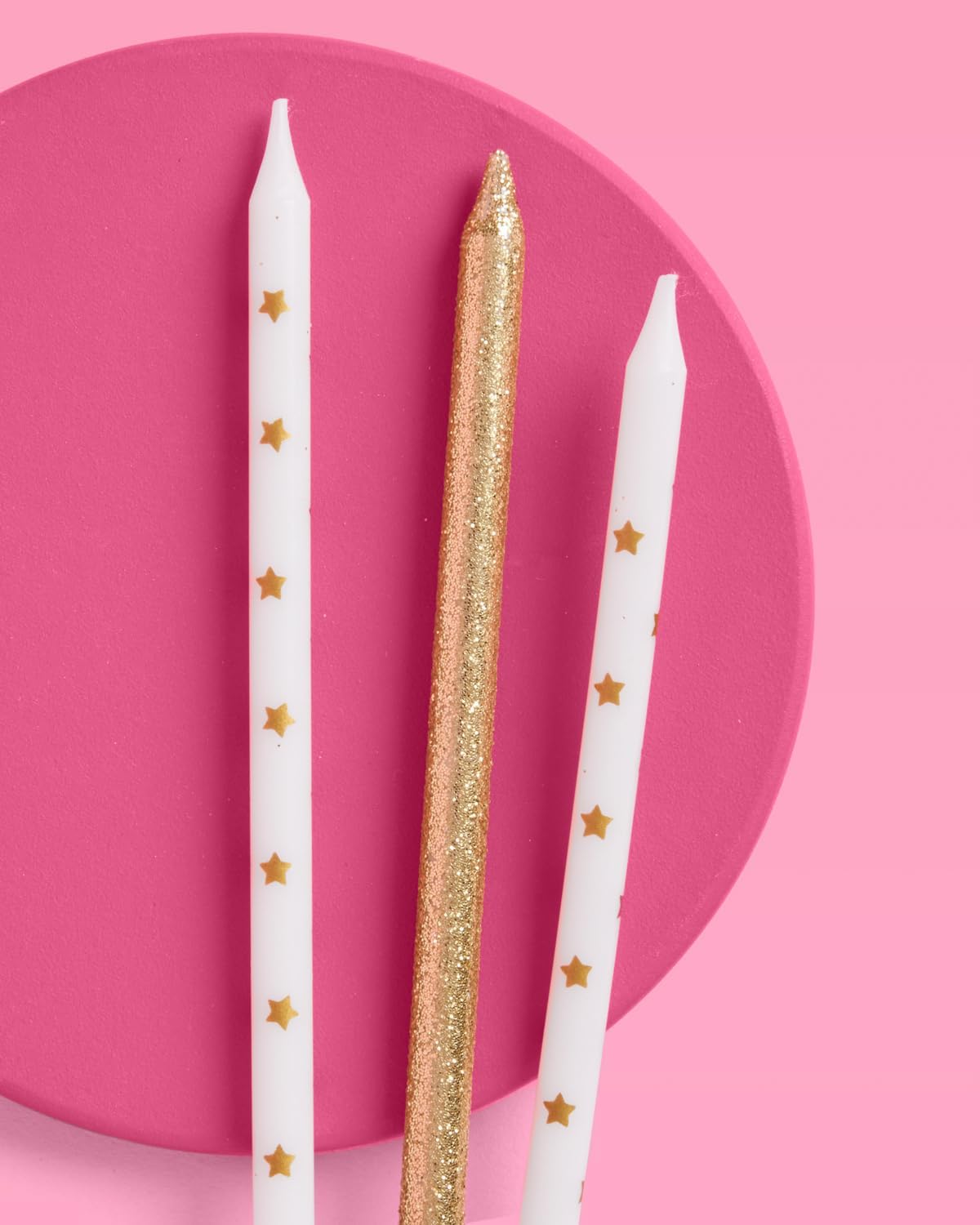 Xo Fetti Gold Glitter Star Cake Candles - 10 Pcs