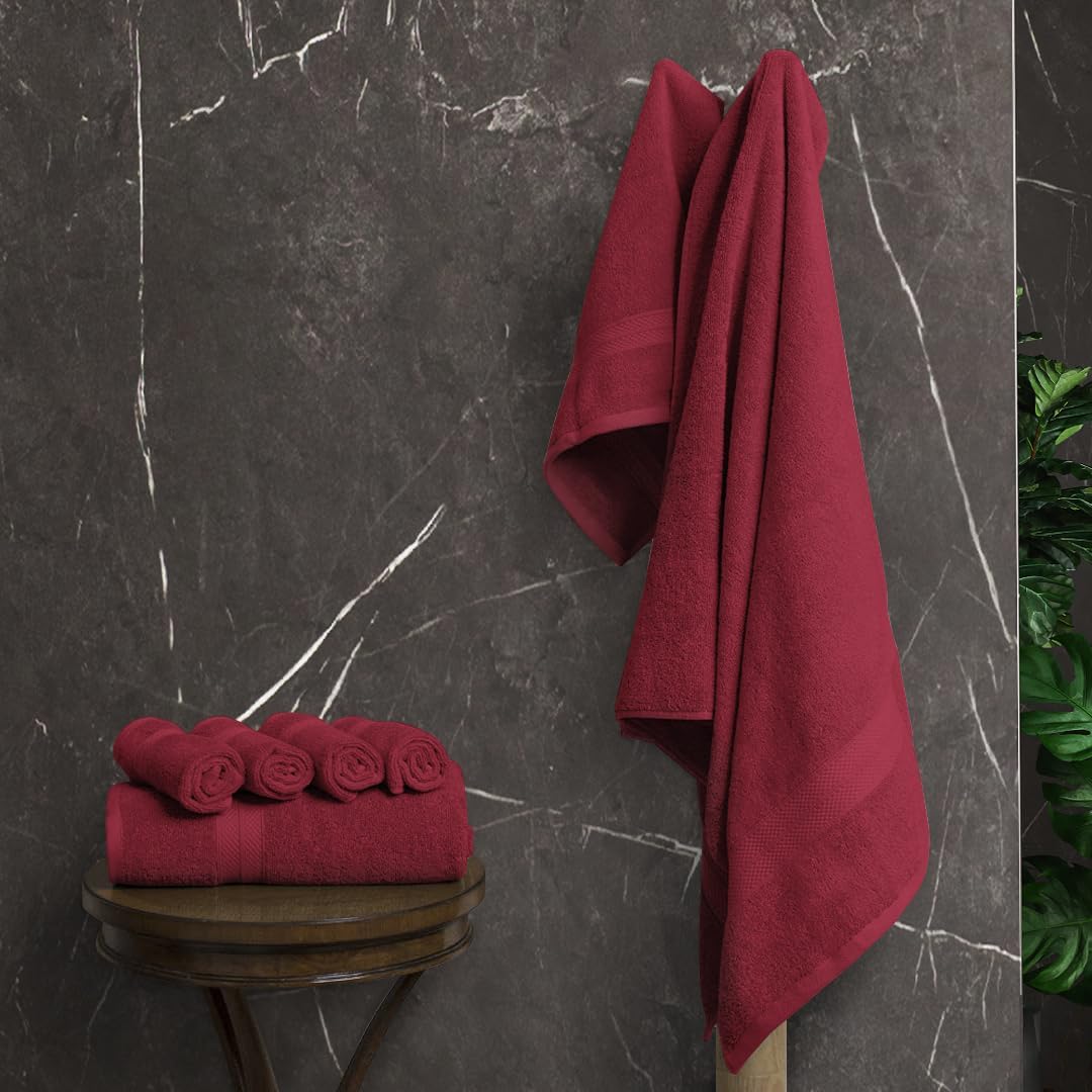 Avalon Towels Luxury 8 Piece Set Crimson Red 1
