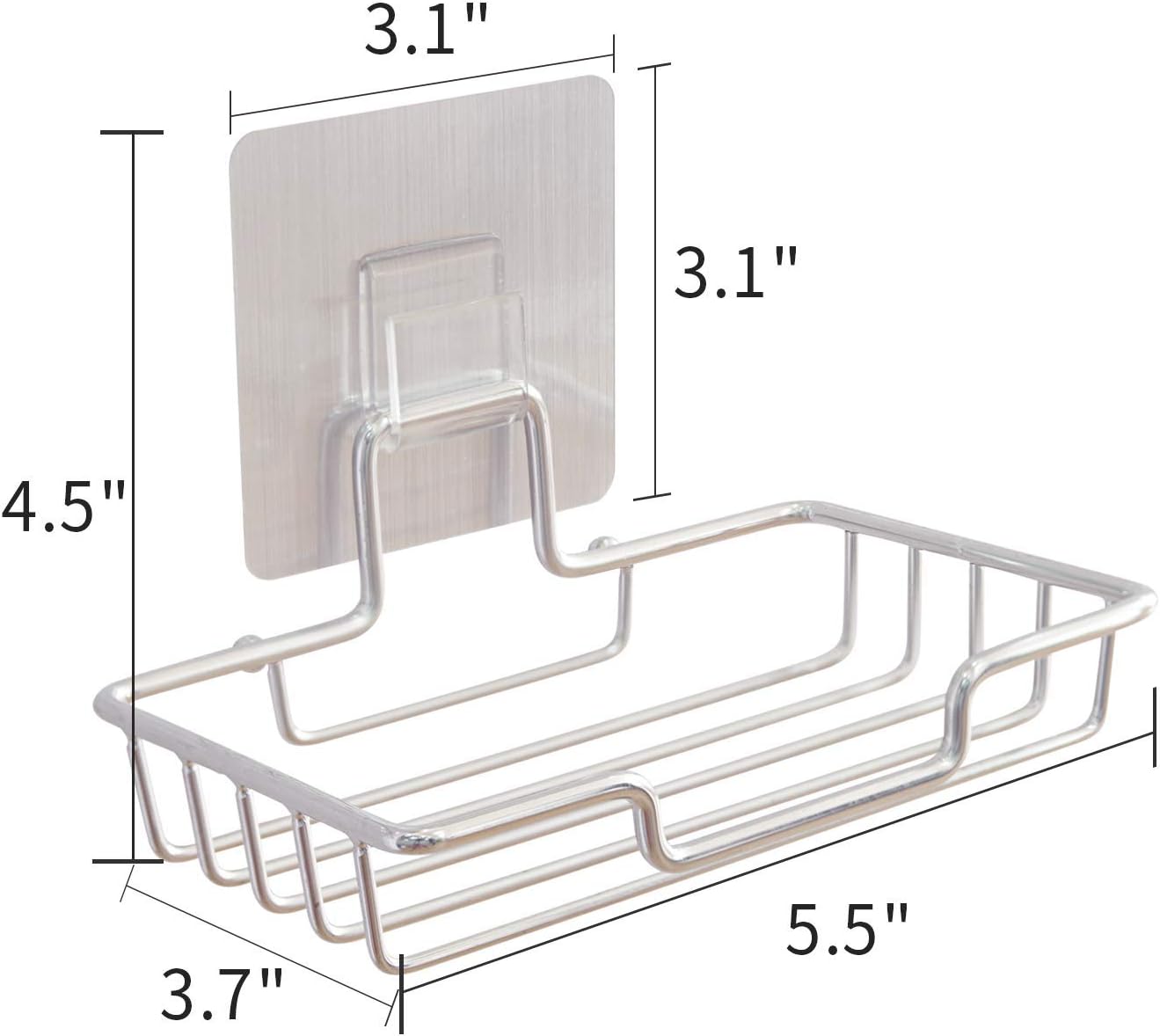 Admeya Adhesive Soap Dish with Powerful Wall Mount