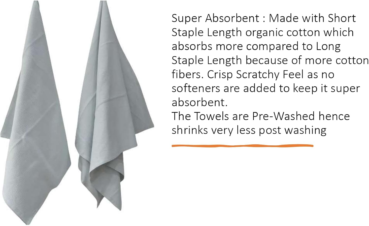 GO GREEN ORGANICS Waffle Bath Towel Pack of 2