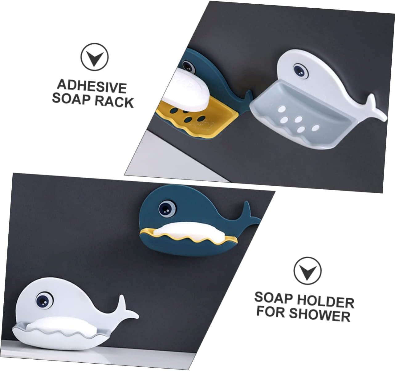 IMIKEYA Adorable Whale Soap Dish Wall Holder