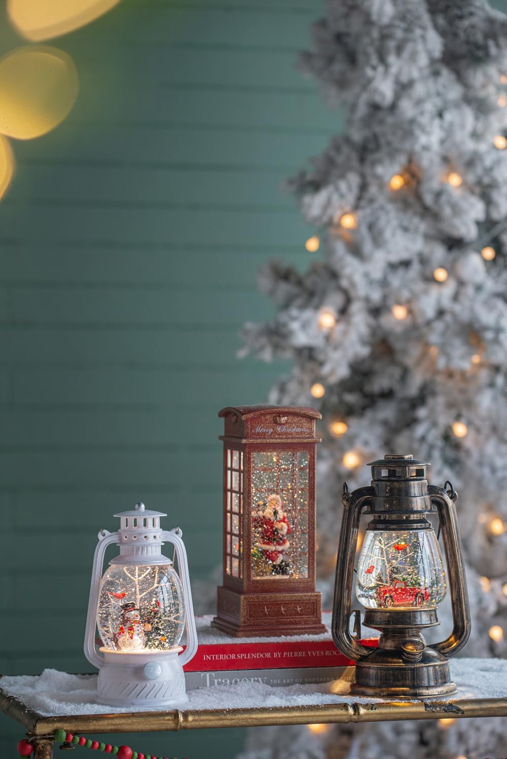 Dyncan Festive LED Christmas Lantern with Snowman Tree 1