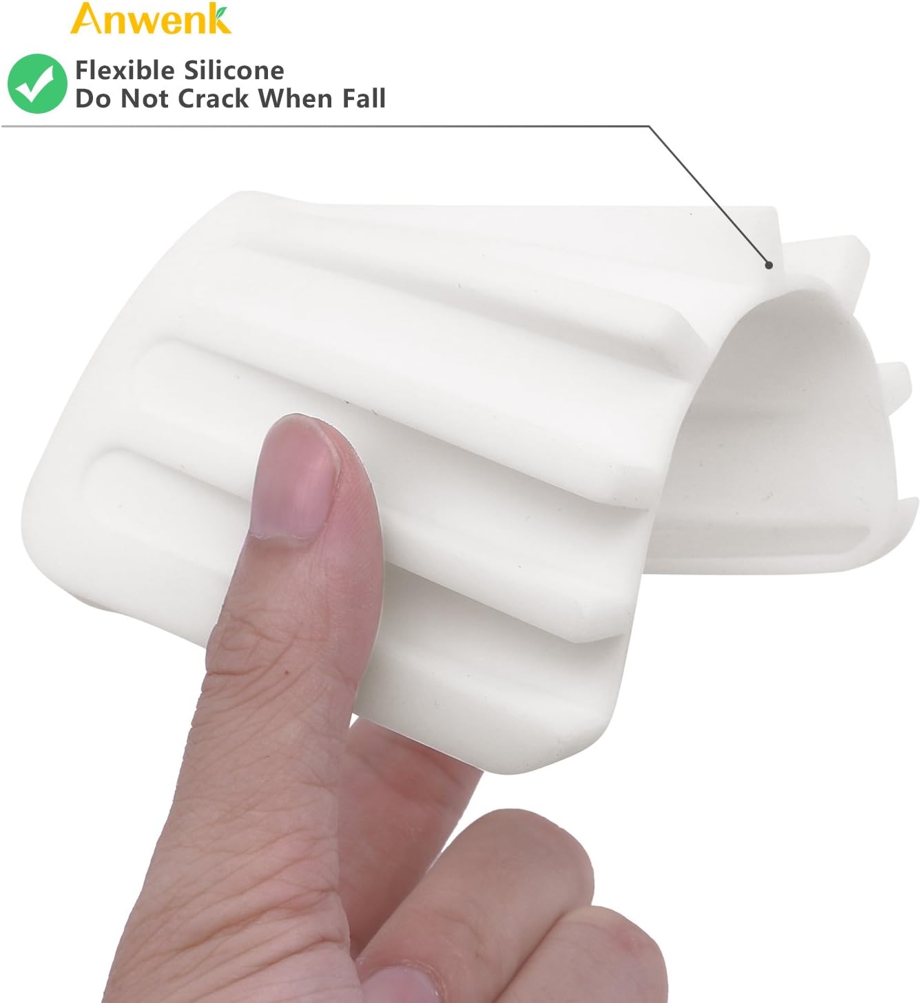 Anwenk Silicone Shower Soap Dish - Flexible Waterfall Drainage 1 Pack