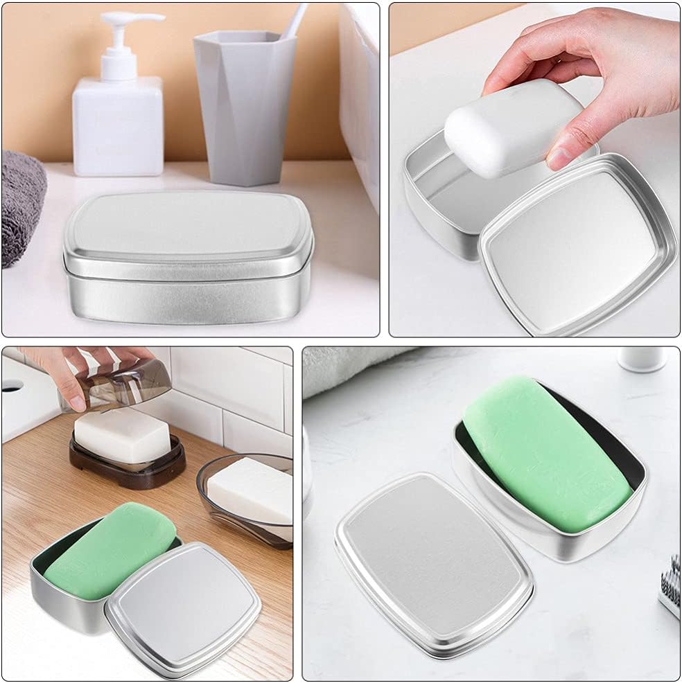 3PCS Aluminum Travel Soap Holder with Leak Proof Lid