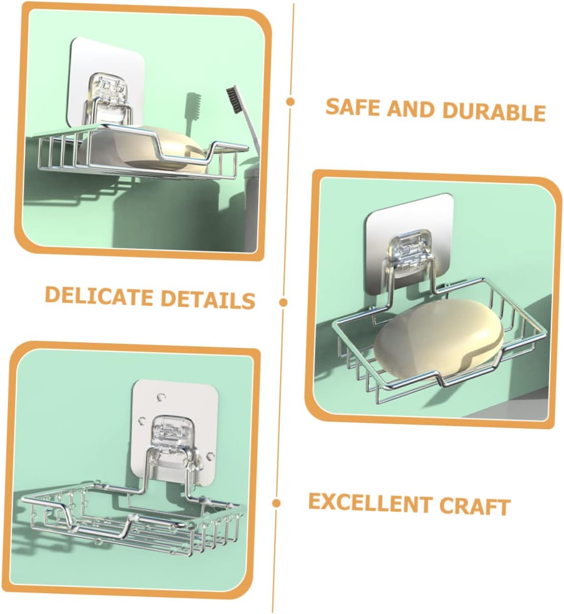 Alipis Stainless Steel Wall Mount Soap Holder for Shower and Sink