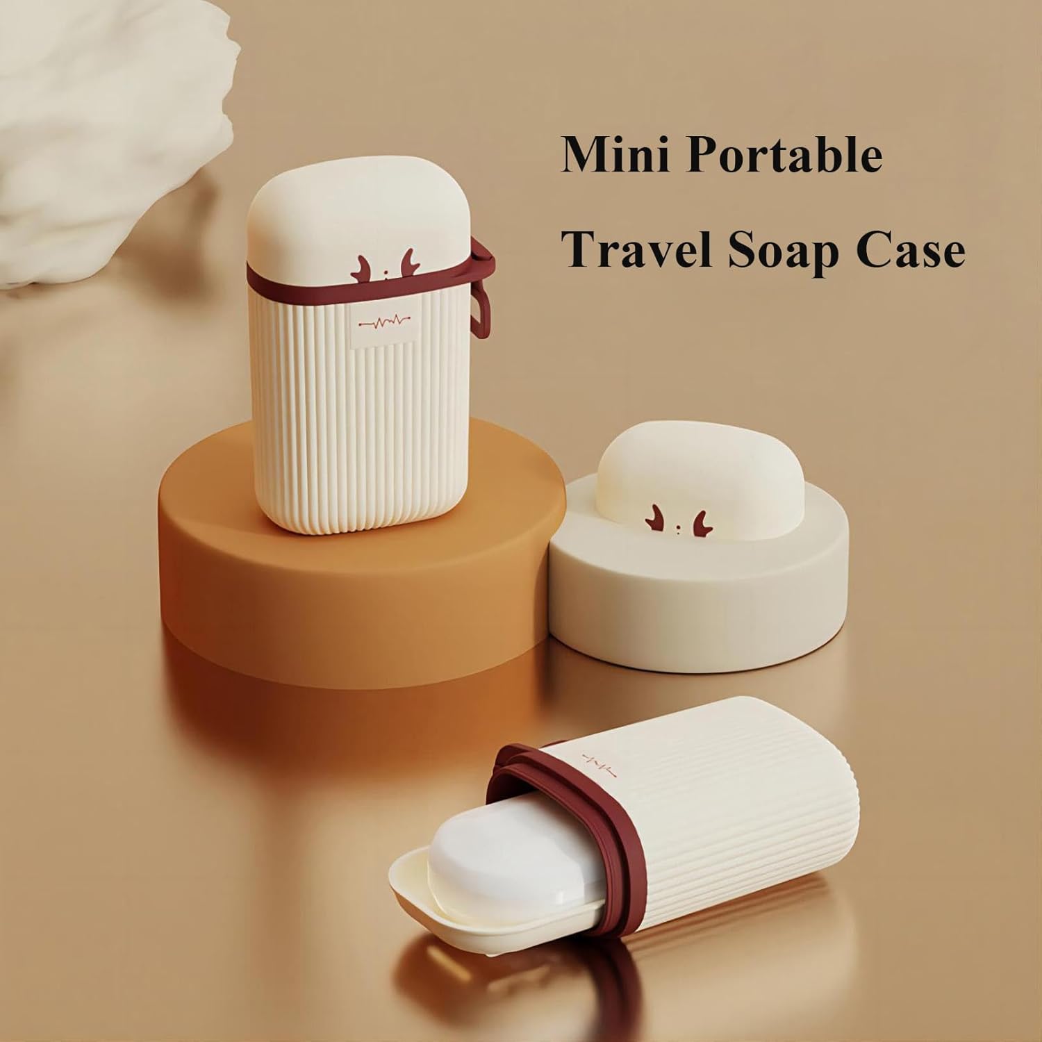 Leakproof Bar Soap Travel Case with Lid - 4 Size White