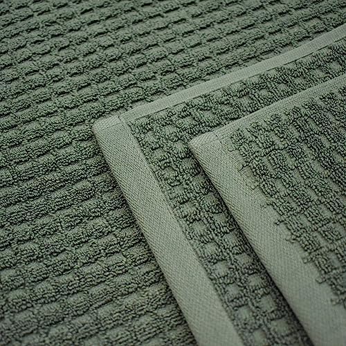 DKNY Quick Dry Cotton Towel Set - 2 Bath 2 Hand 2 Washcloths Moss