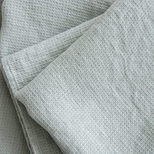 LinenMe Linen Towel Set Waffle Sea Foam 1