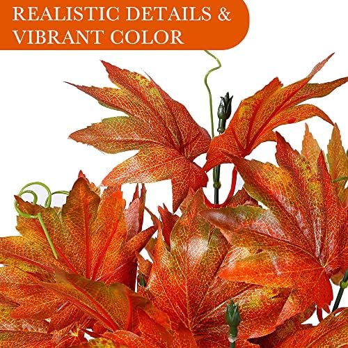 Sggvecsy Artificial Maple Leaf Branches 4 Pcs Fall Decor