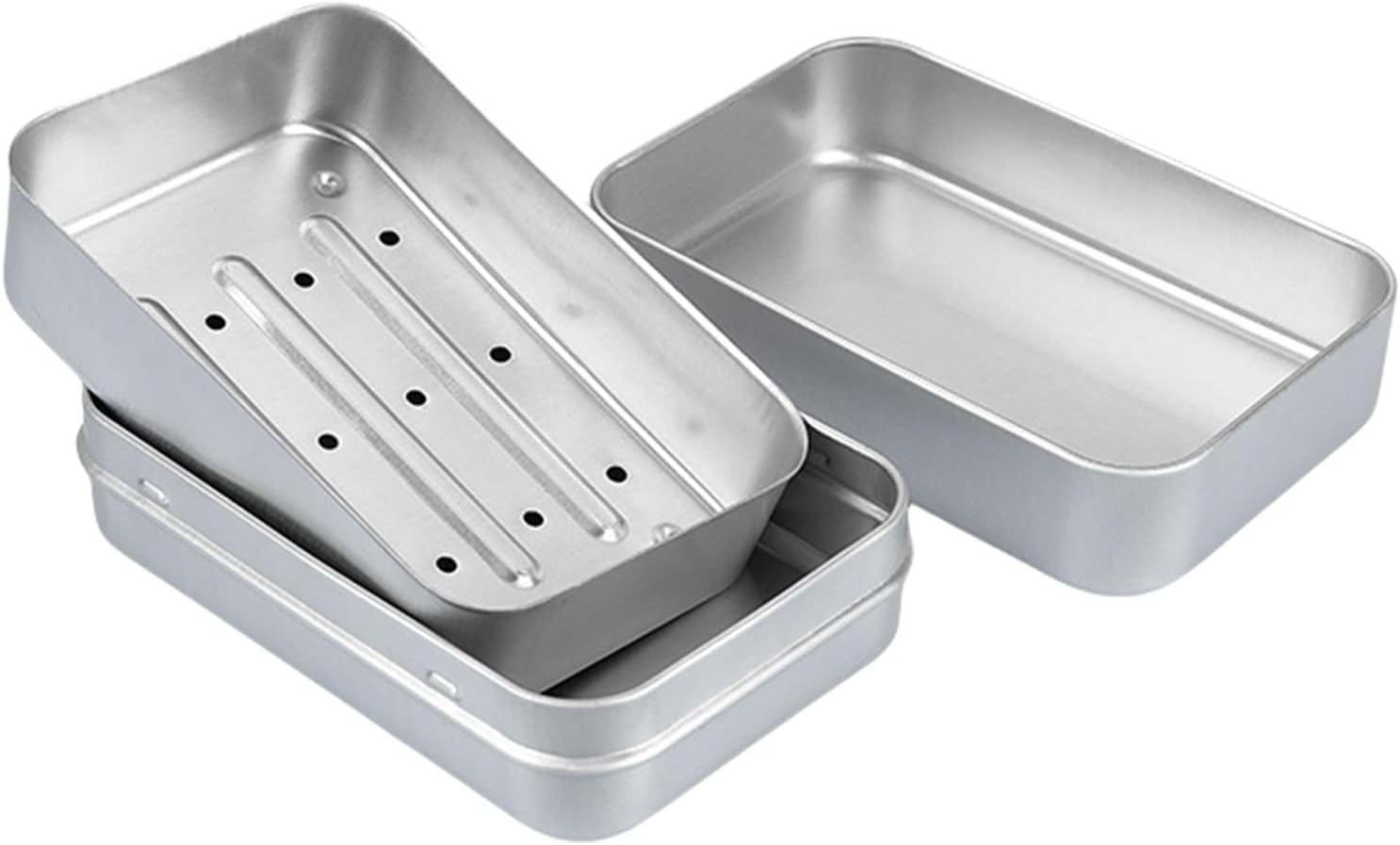 RUMDS Square Aluminum Soap Dish with Lid 1