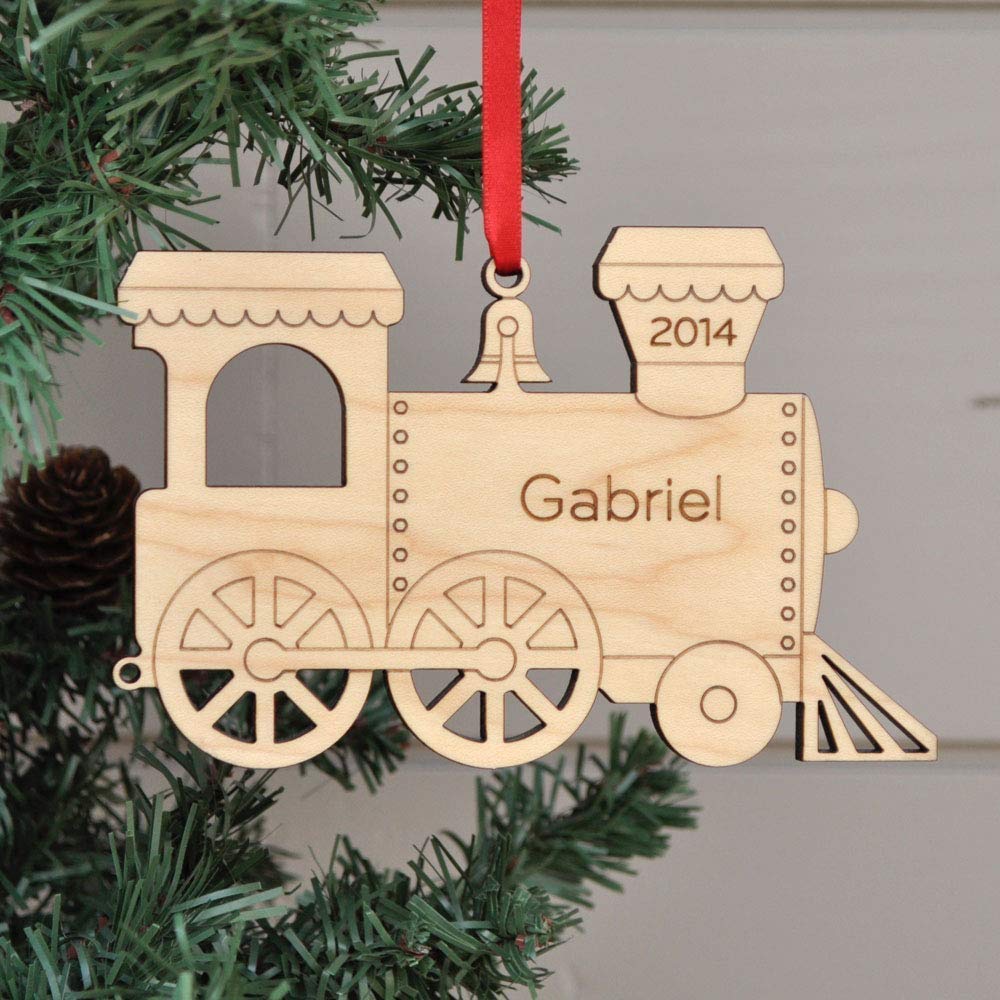 Graphic Spaces Train Engine Ornament 2024 Personalized
