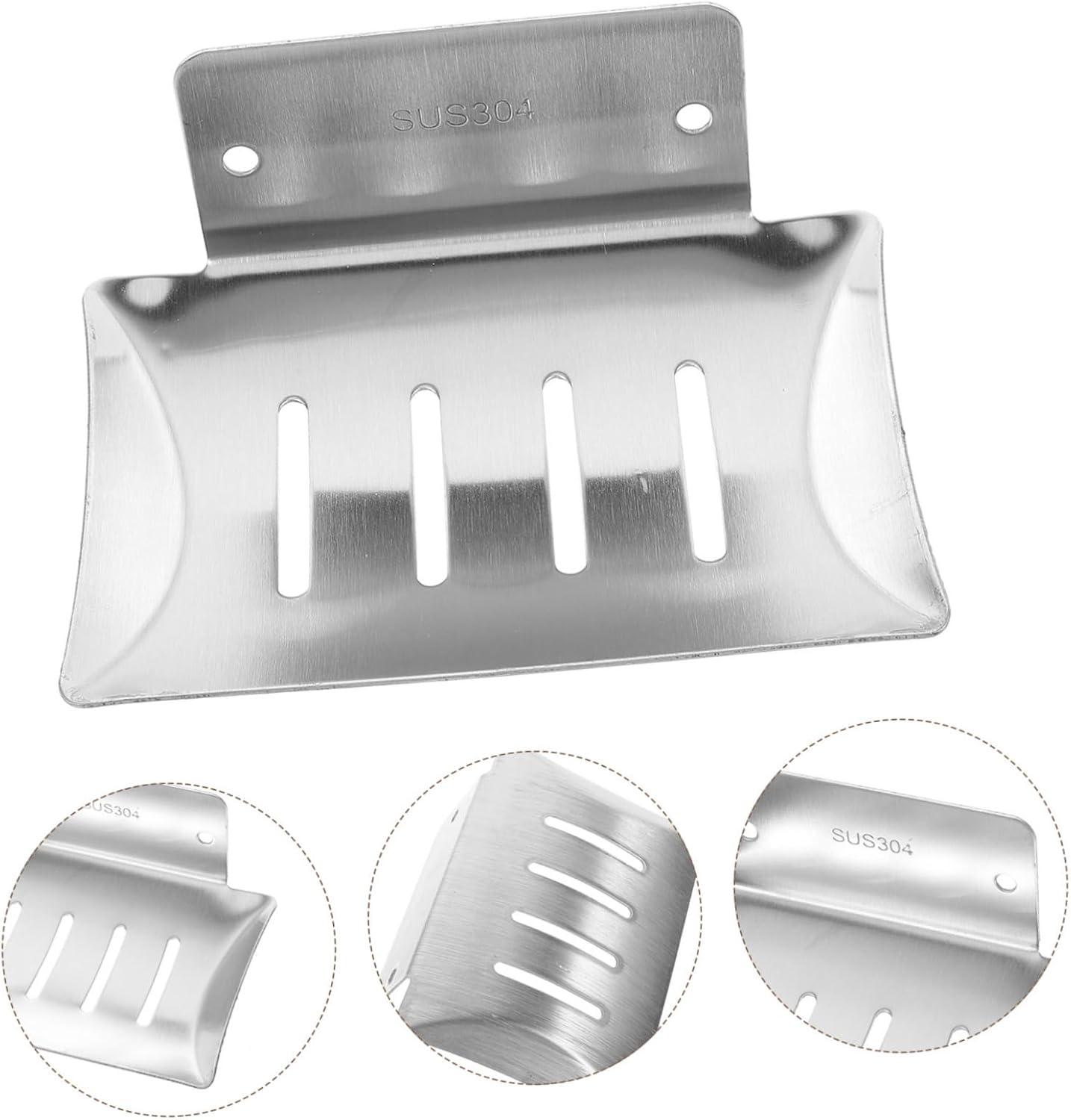 Ciieeo Wall Soap Holder Silver Draining Rack
