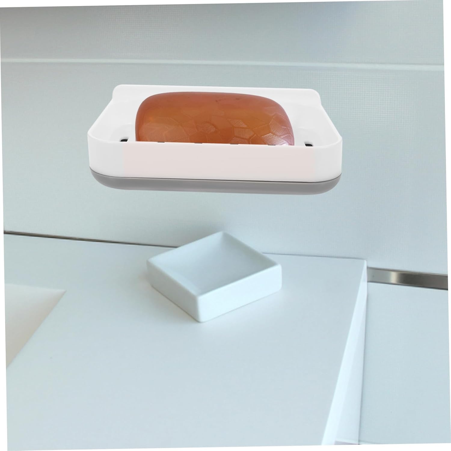 1set Dish Wall-Mounted Fast-Drying Soap Holder for Bathroom