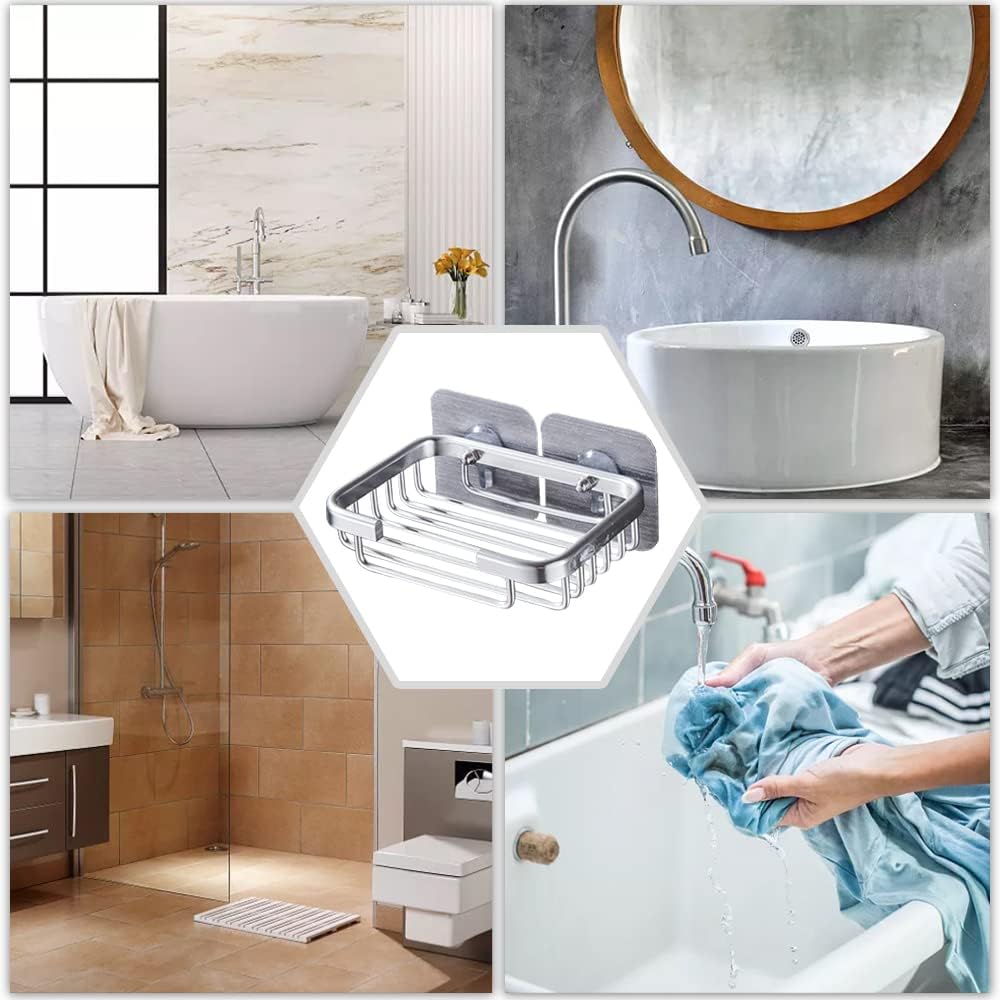 Self Adhesive Soap Holder for Bathroom Kitchen with Hollow Design