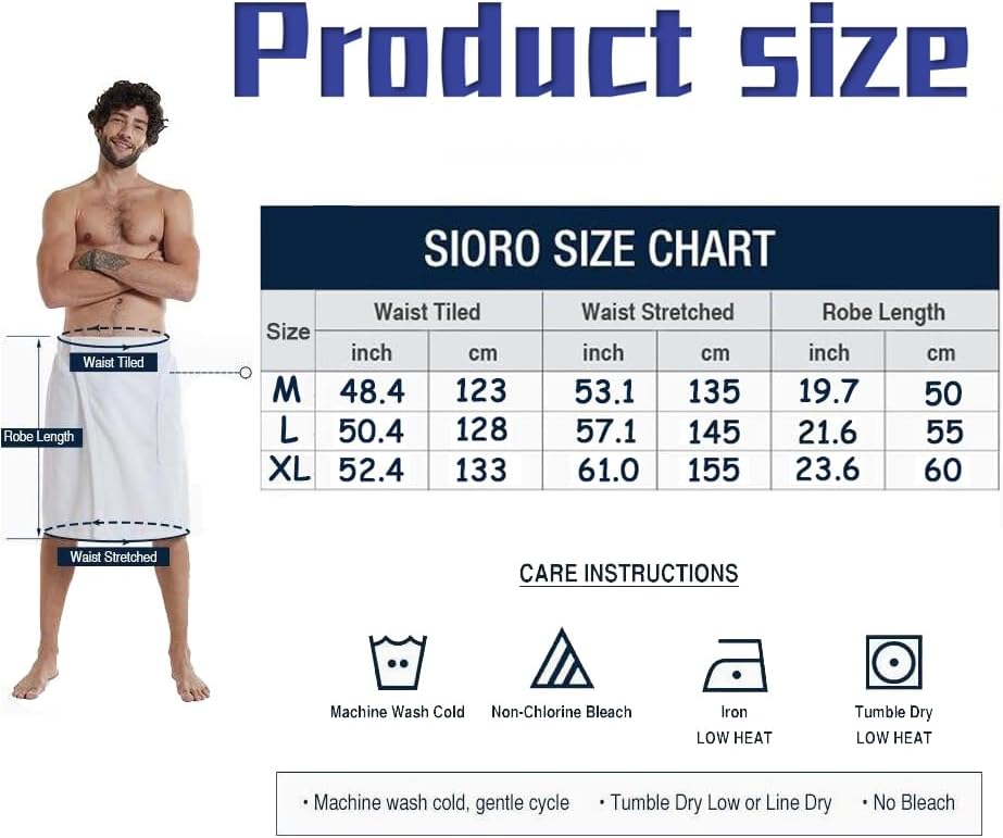 Mens Soft Coral Fleece Bath Towel Wrap Adjustable Waist Red