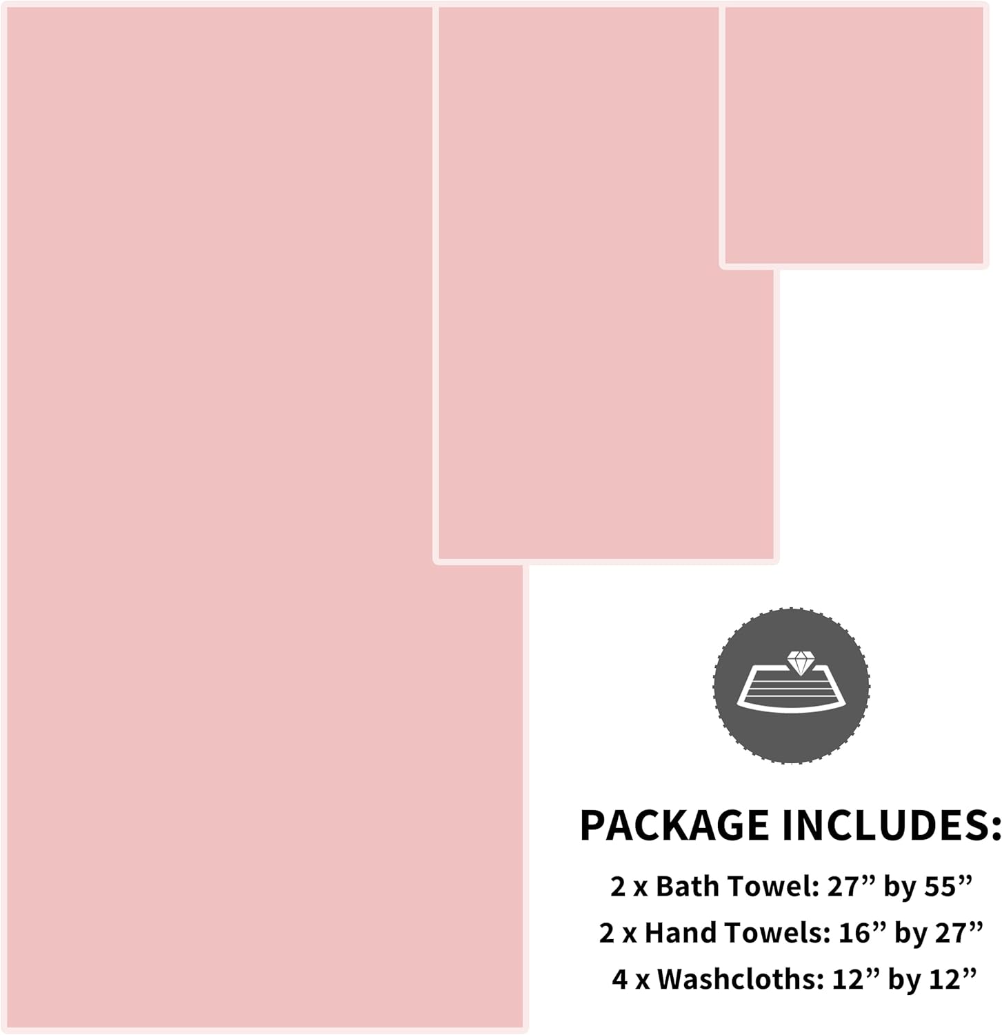Cosy Family 8-Piece Microfiber Towel Set Pink
