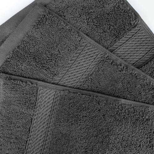 SUPERIOR Egyptian Cotton Pile 9-Piece Towel Set in Charcoal