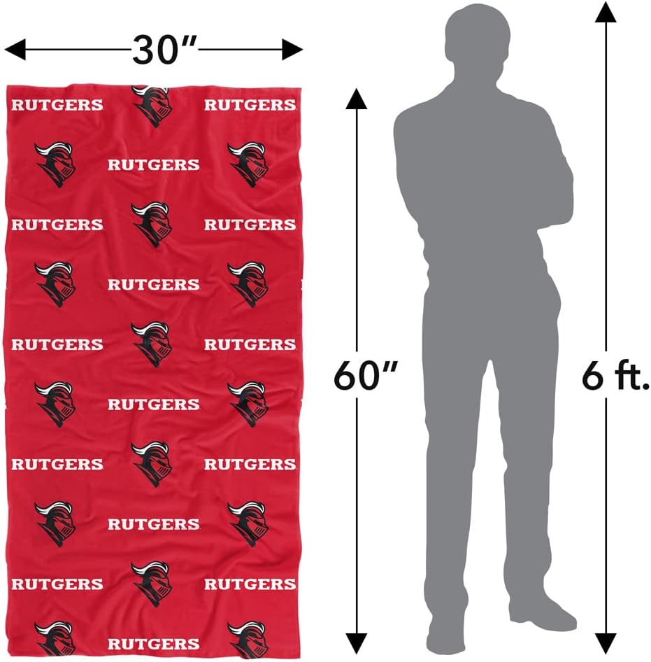 LOGOVISION Rutgers University Bath Towel 30x60 Logo Pattern
