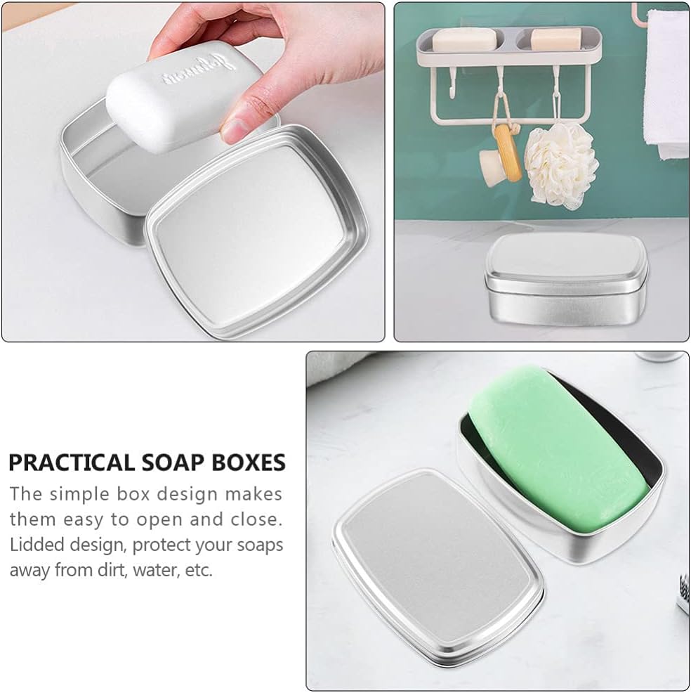 3PCS Aluminum Travel Soap Holder with Leak Proof Lid