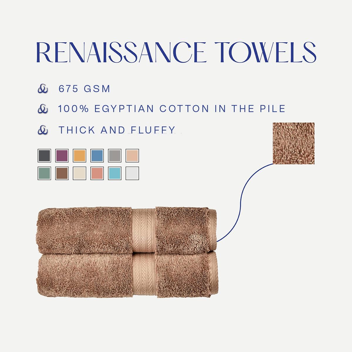 Renaissance 6 Piece Towel Set Mink Brown