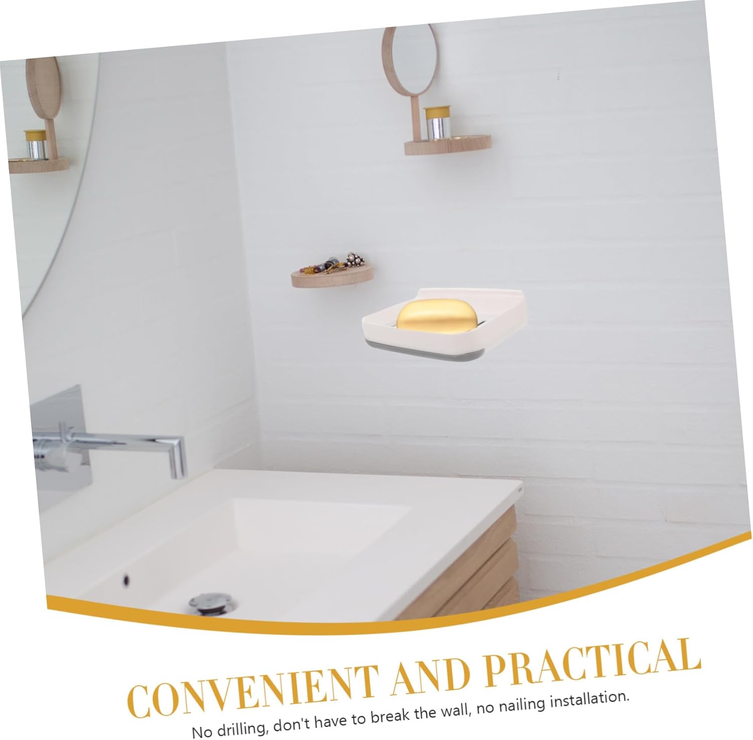 Zerodeko 1 Set Slotted Soap Holder No Drilling Bathroom Organizer 1