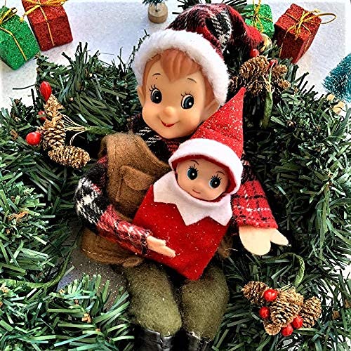Baby Elf Doll - Tiny Christmas Elf Figurine - Red