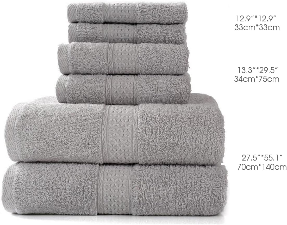 Huhelm 6 Piece Luxury Linen Bath Towels Set