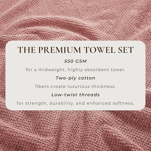 Great Bay Home Pink Bath Towels 4 Pack - 54x27 1