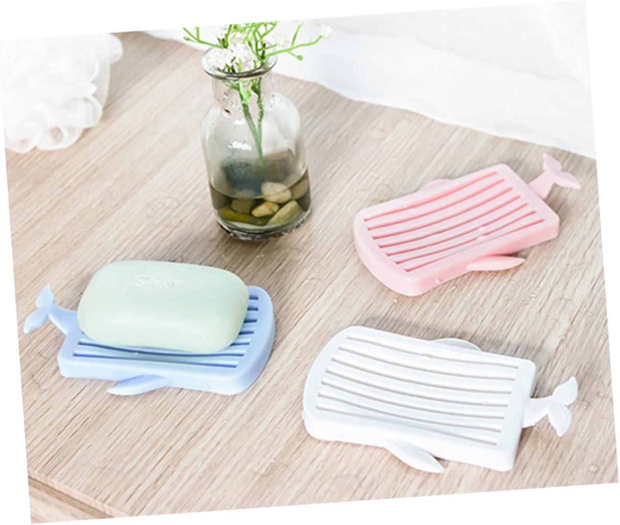 SHOWERORO Leaf Design Double Layer Soap Dish