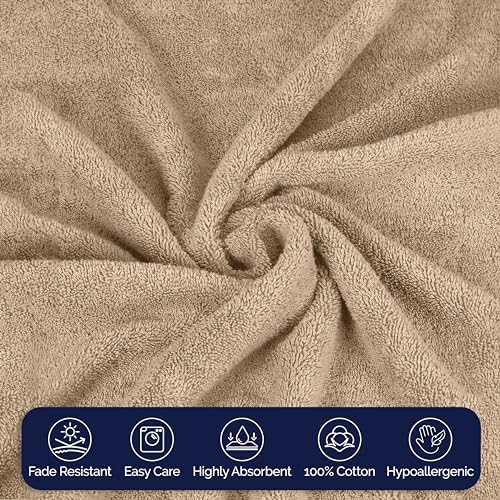 Elegant Comfort Premium Cotton 8-Piece Towel Set in Taupe