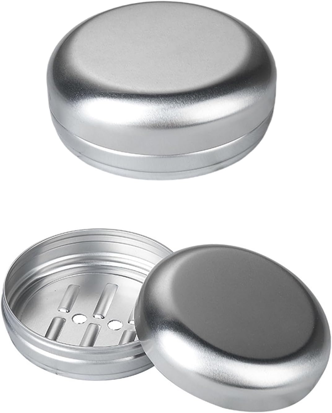 2Pcs Portable Aluminium Soap Box with Drip Tray 1