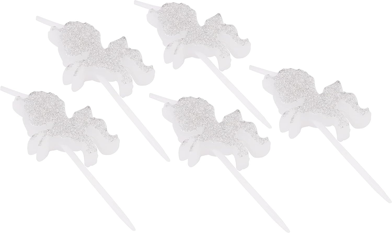 Magical Horned Horse Birthday Candles with White Glitter