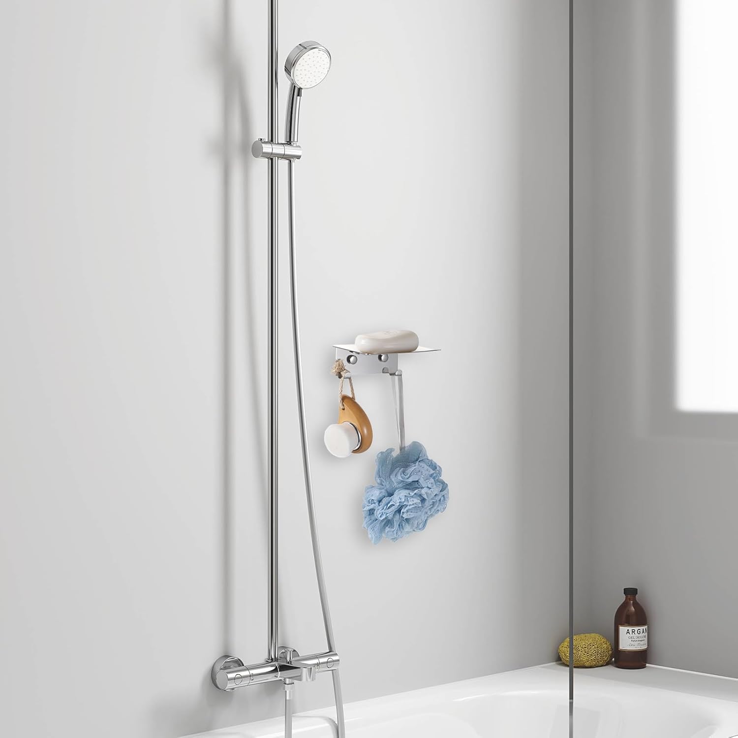 Sumnacon Stainless Steel Soap Dish with Hooks - Silver 1