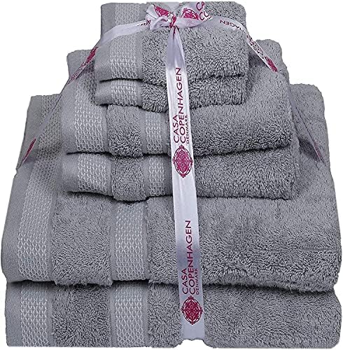 CASA COPENHAGEN Grey Violet Turkish Towel Set 6 Piece
