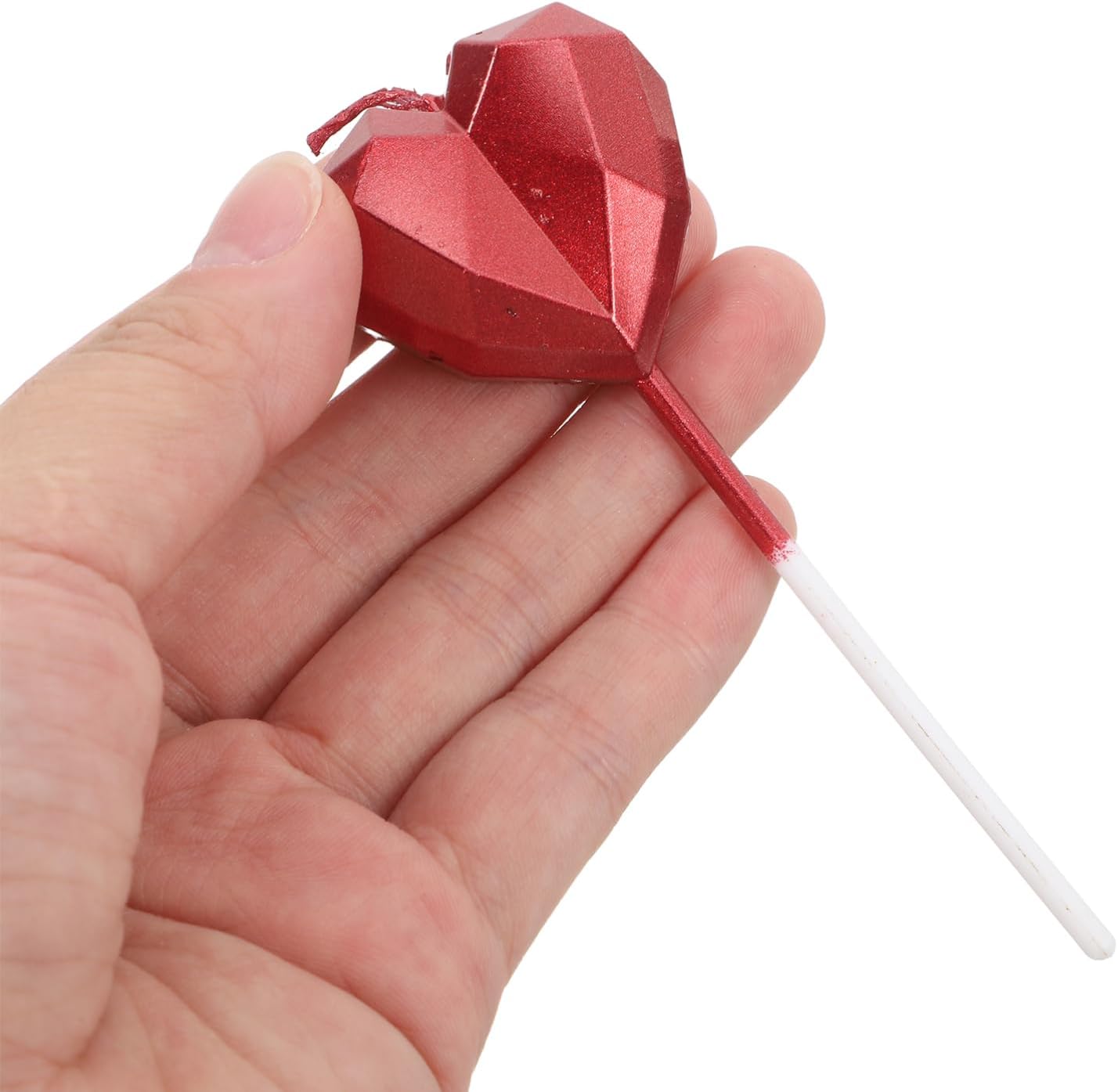 Happy Birthday Candles 8 Pcs Heart Shape for Cake and Wedding