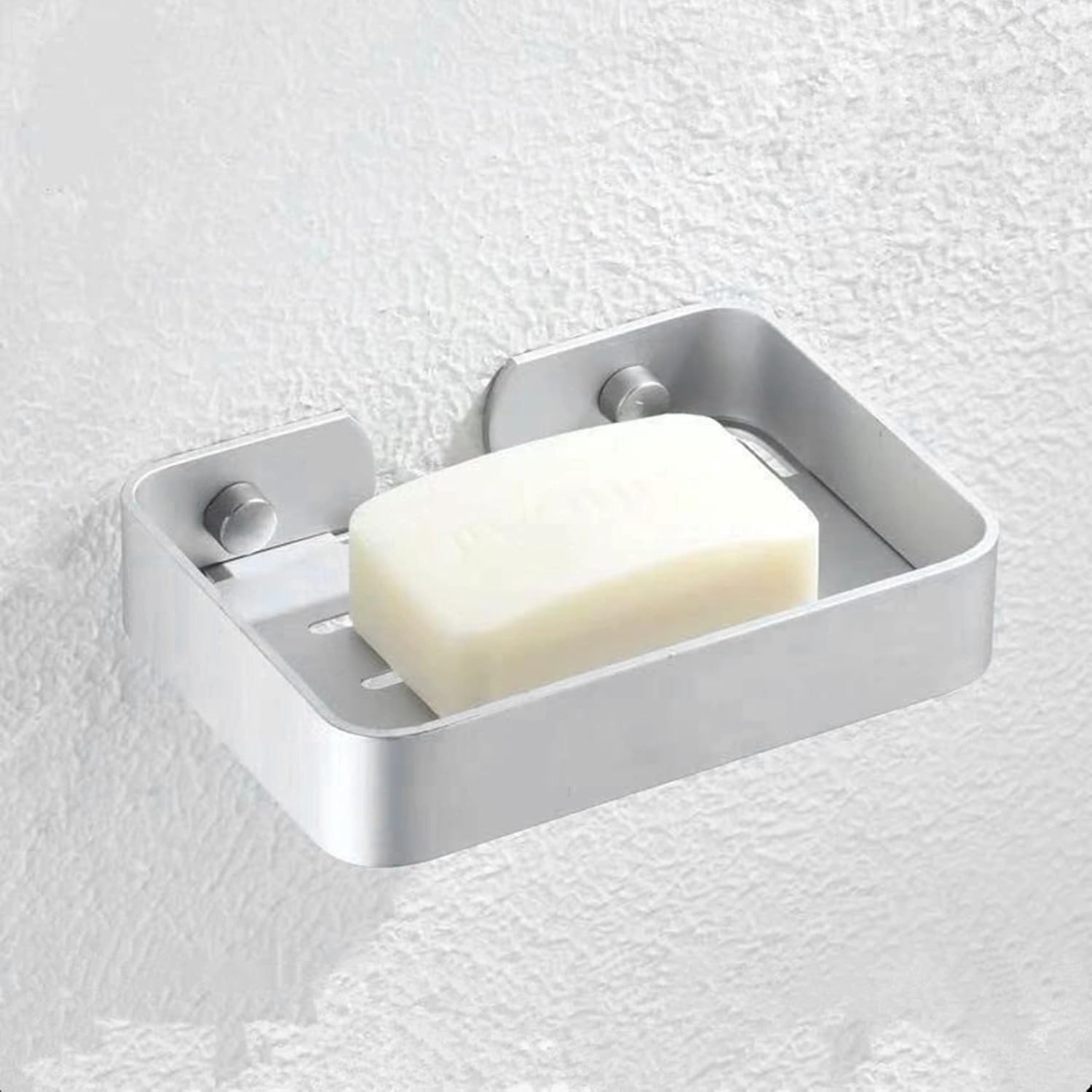 Bloepum Square Soap Dish Holder Silver