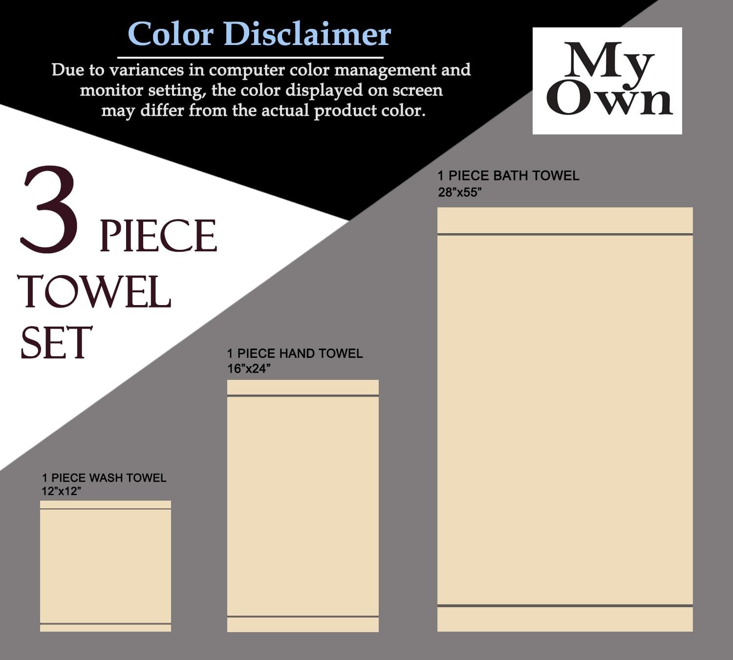 MyOwn Ultra Soft 3 Pack Cotton Towel Set - Chocolate Brown 1