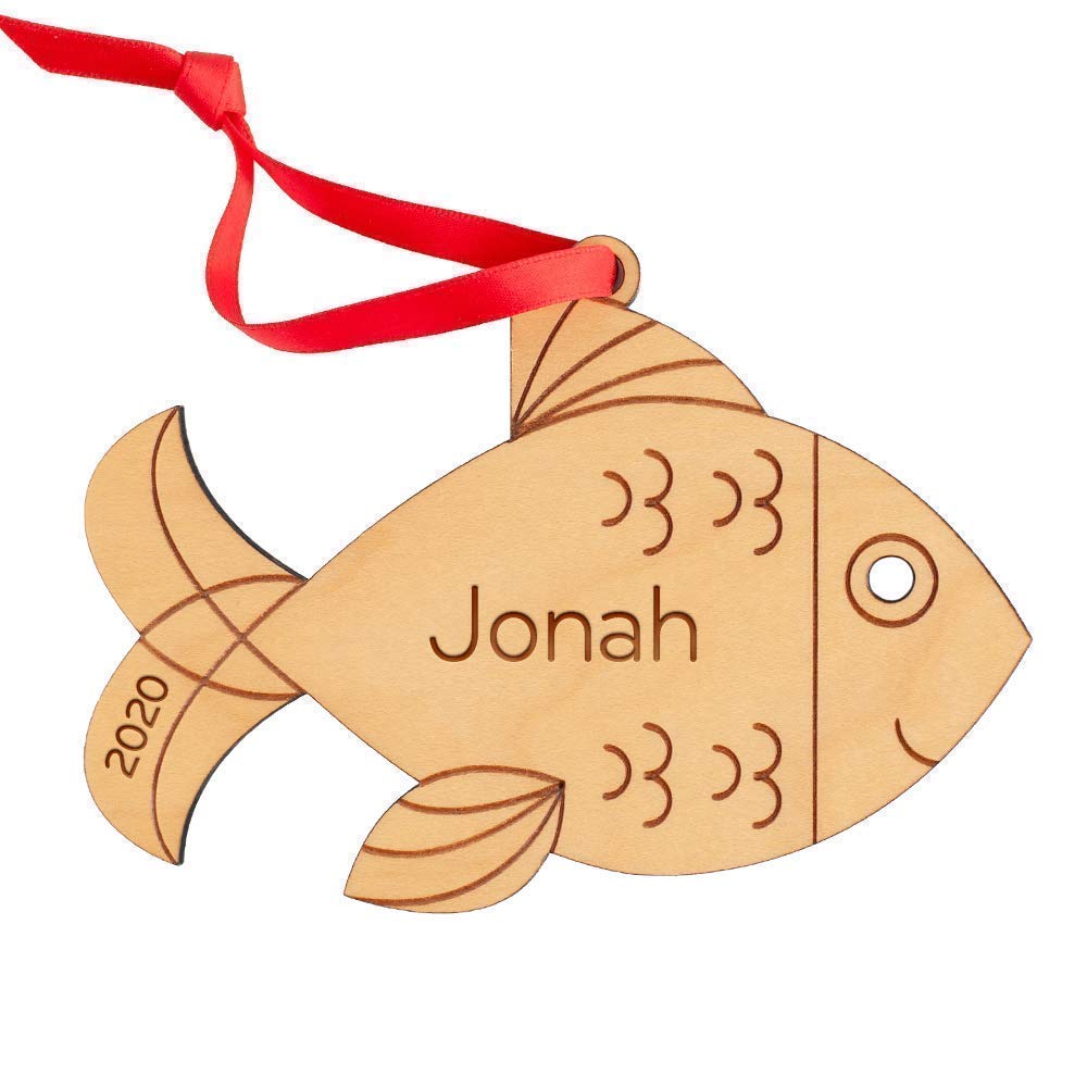 Graphic Spaces Personalized Babys First Christmas 2024 Wood Ornament