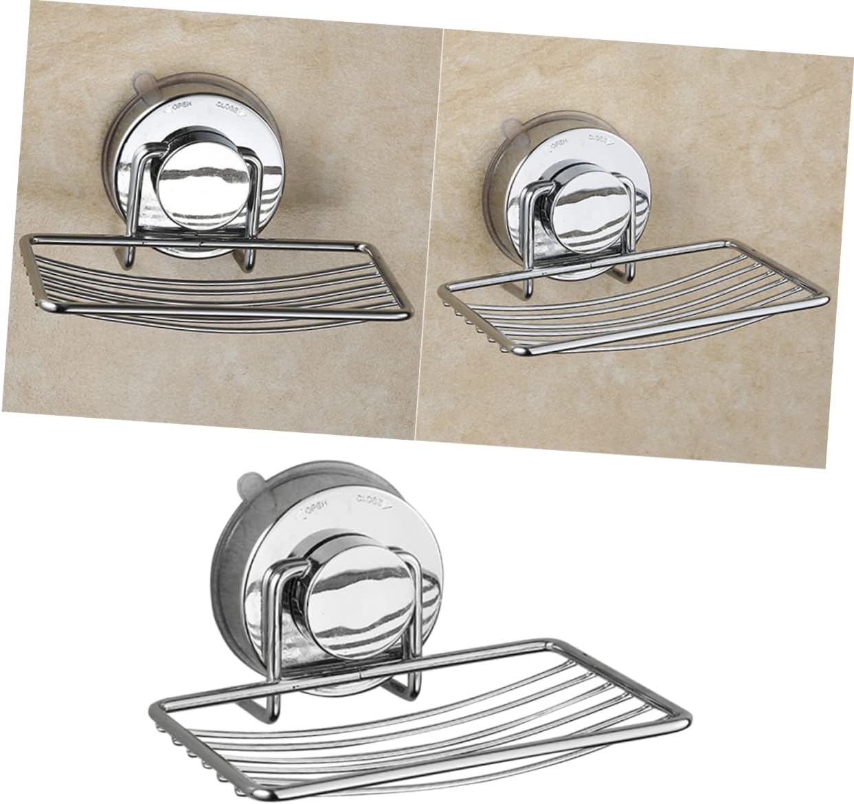 Modern Stainless Steel Soap Holder Suction Cup Wall Mount