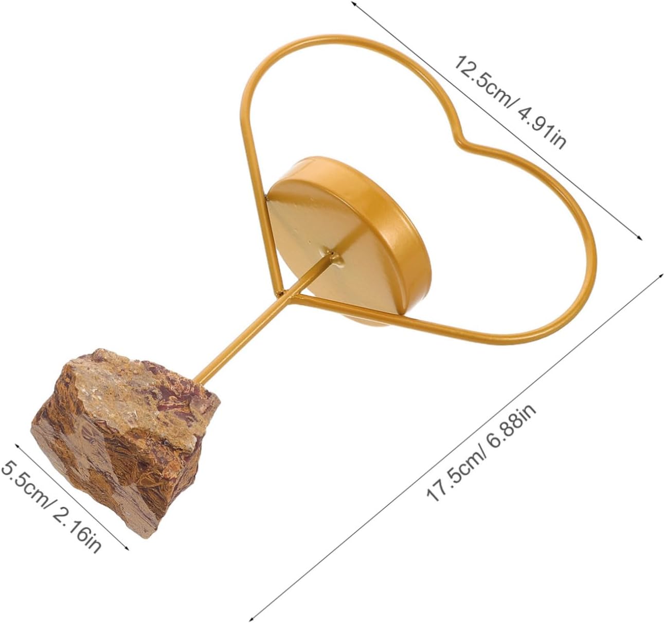Ciieeo Heart Shaped Crystal Candle Holder with Iron Base 1