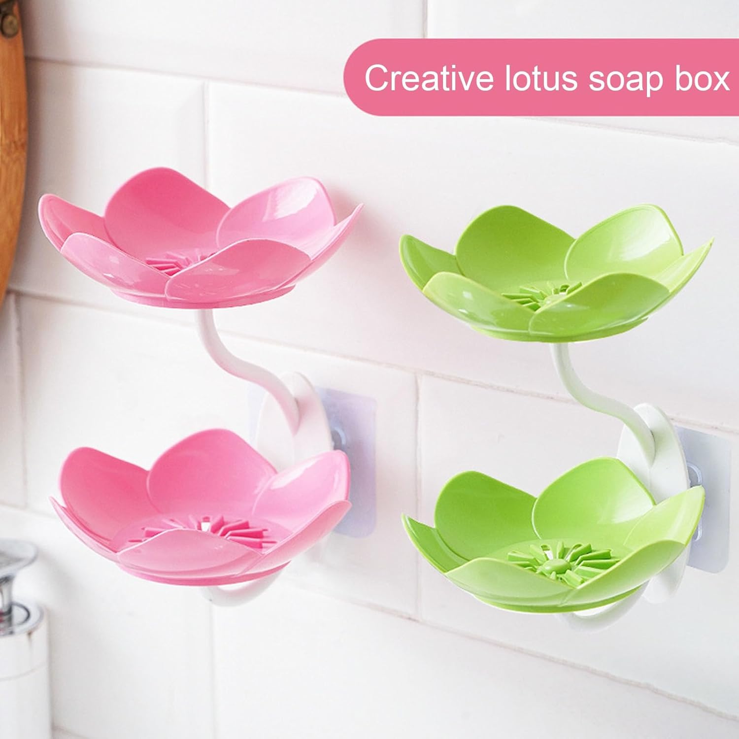 Double Layer Soap Dish with Suction Cup Holder