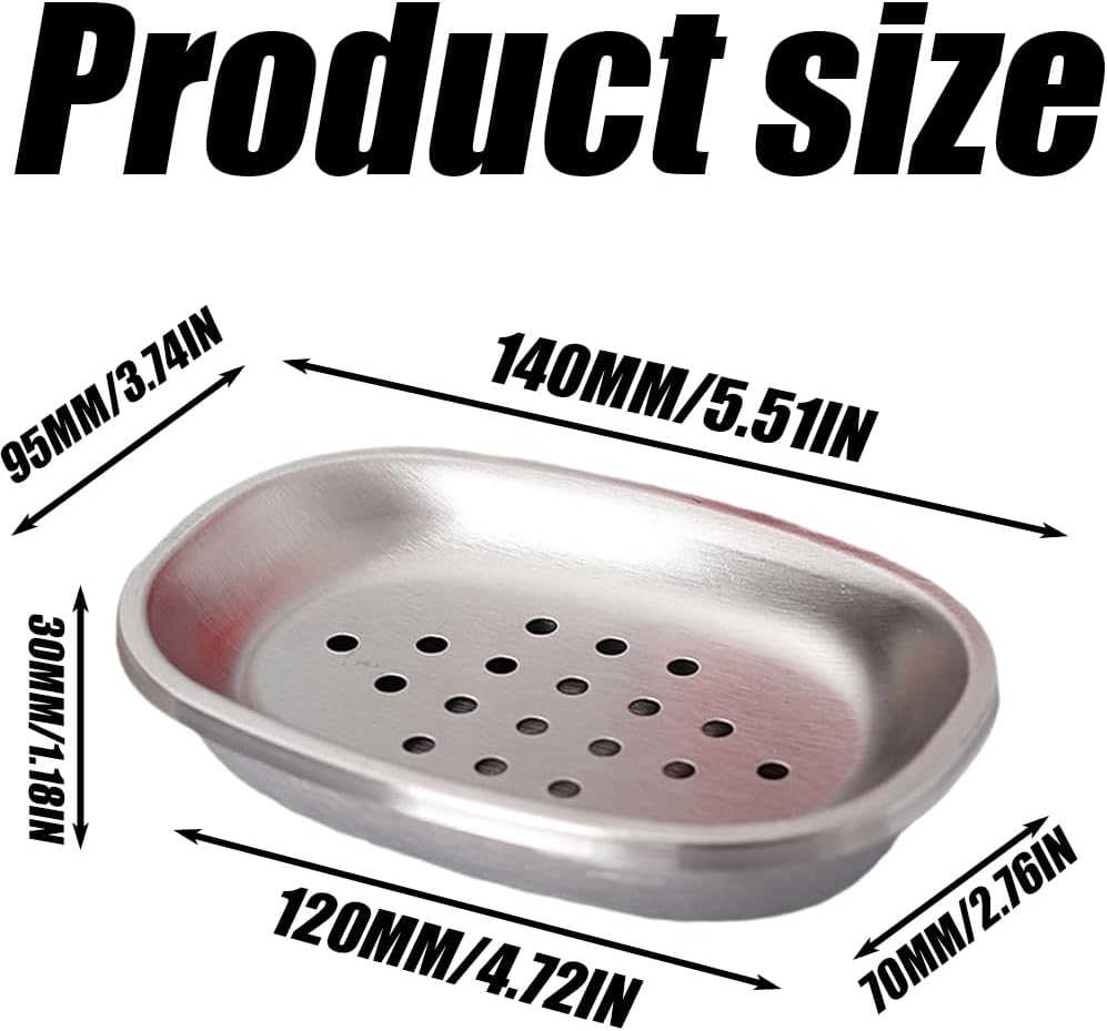 Stainless Steel Double Layer Soap Dish for Bathroom Shower