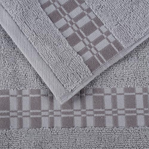 Superior 8-Piece Cotton Towel Set with Chrome Design
