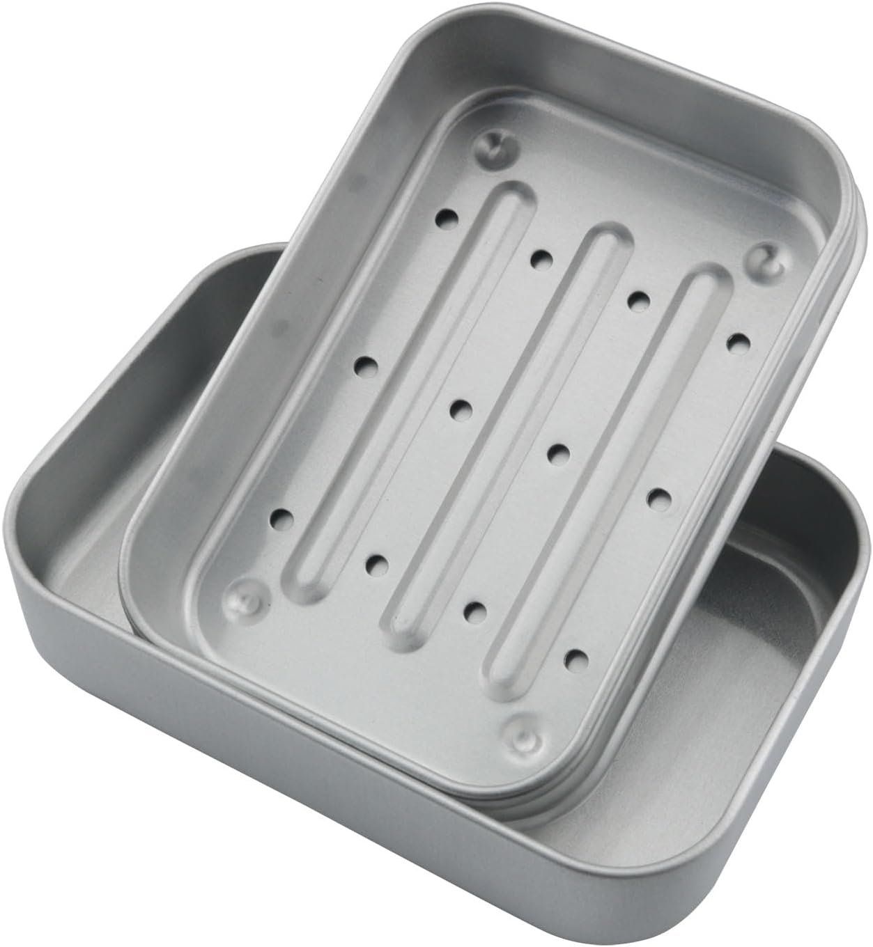 YHXiXi Aluminum Soap Dish with Lid and Drip Tray