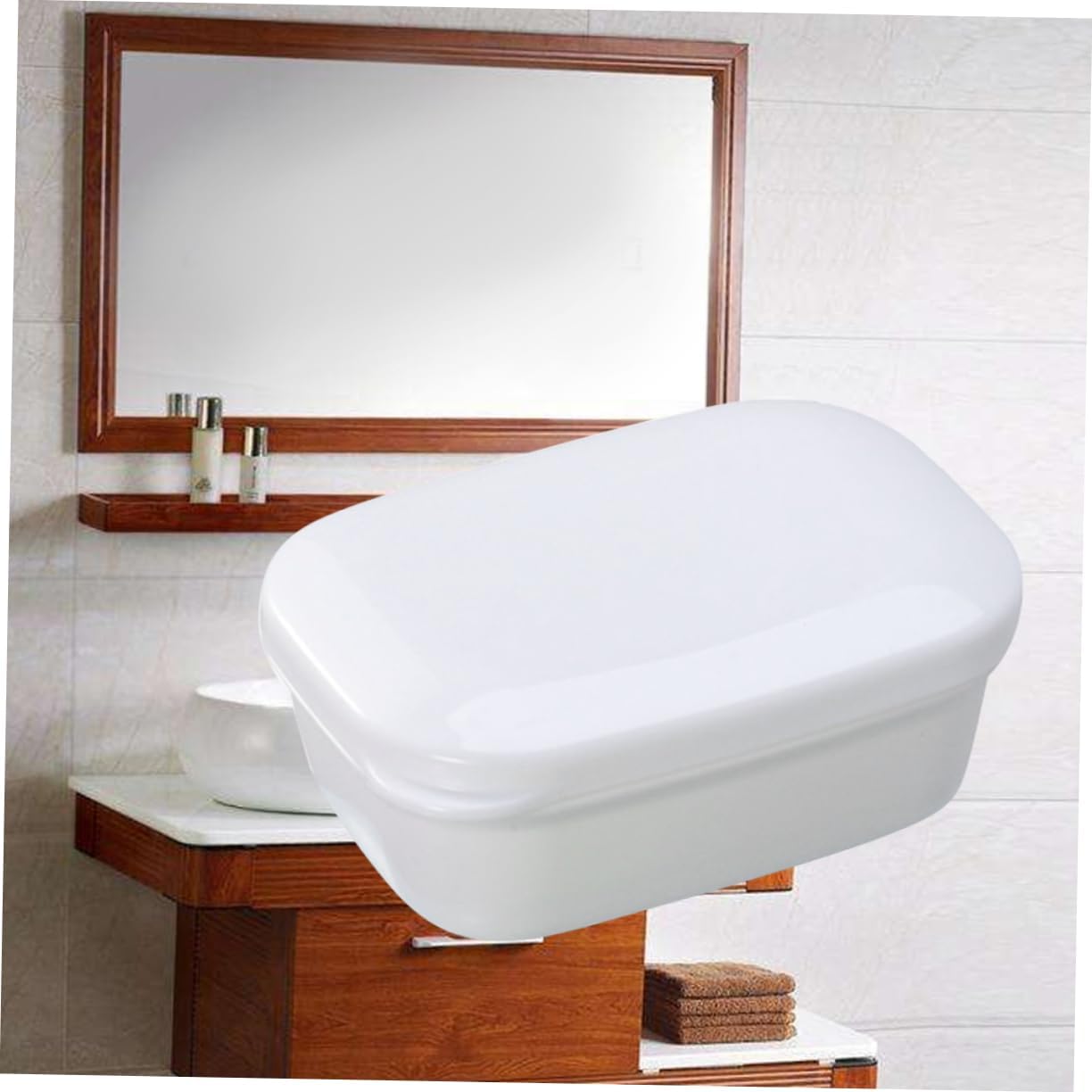 Portable Soap Dish with Drainage Leak Proof White